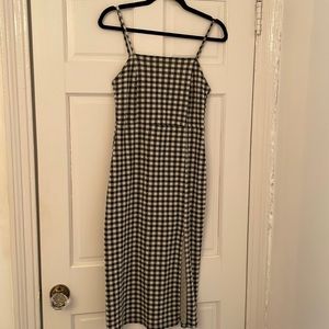 Zara Gungham Bodycon midi dress. Sz M